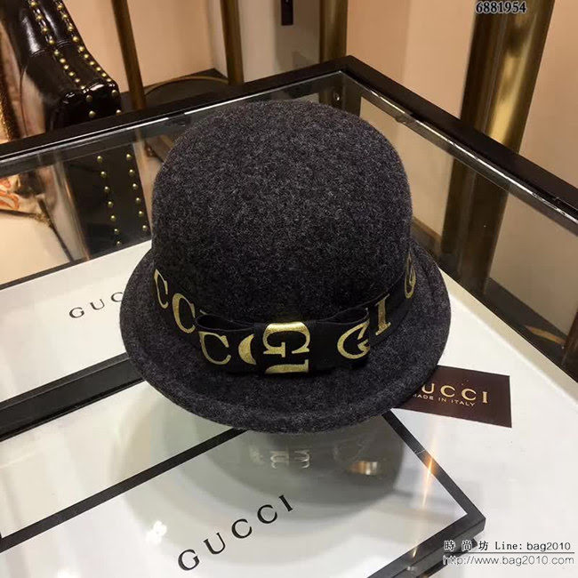 GUCCI古馳 火爆款 2018秋冬新品 圓頂羊毛盆帽 漁夫帽 6881954 LLWJ6292